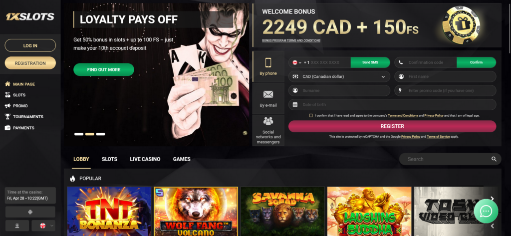 1xslots casino site