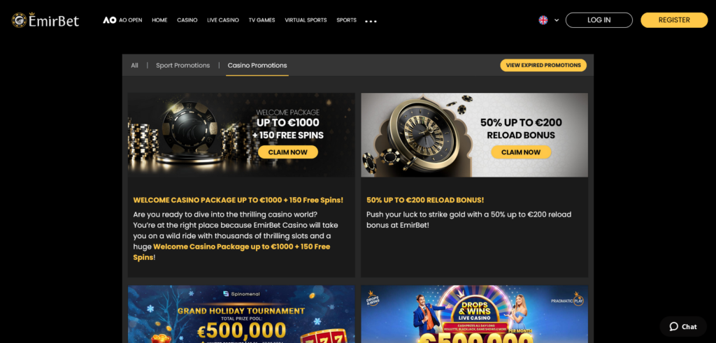 Emirbet casino bonuses