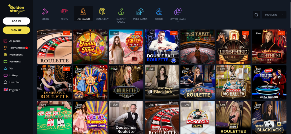 Golden Star live casino games