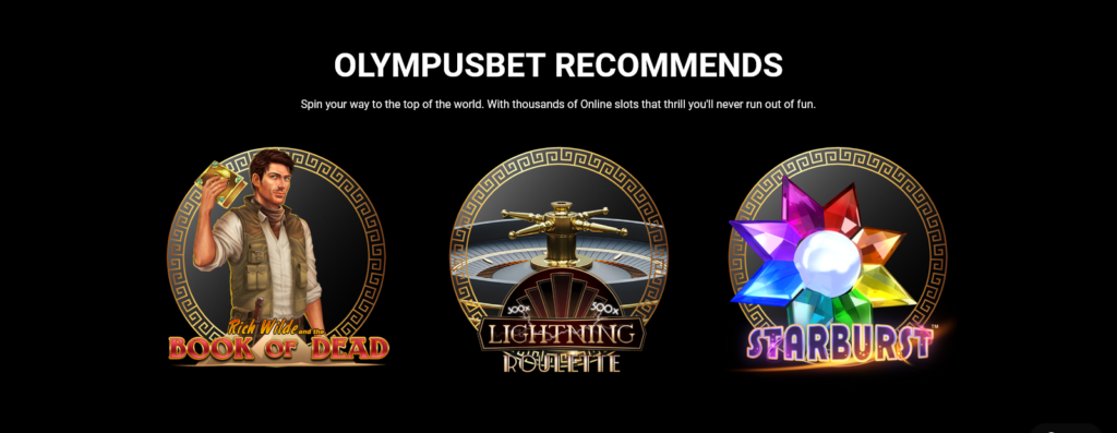 Olympusbet casino website navigation