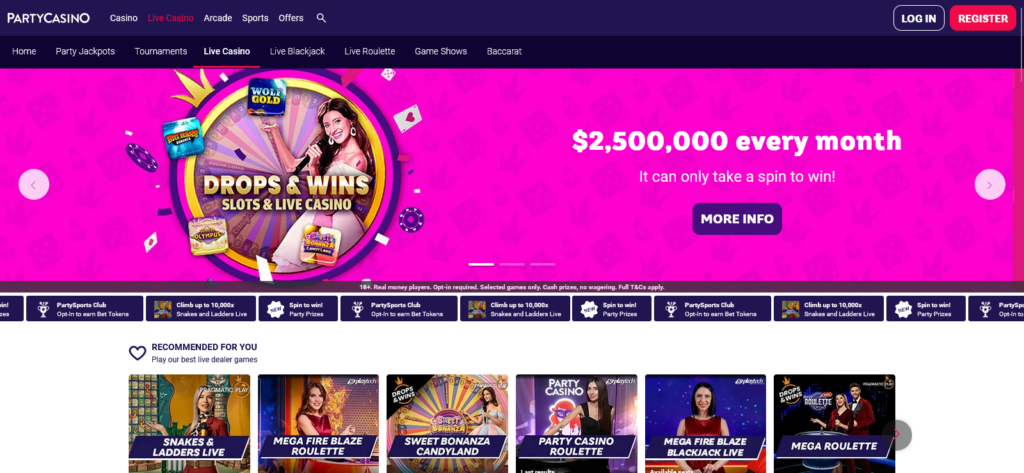 PartyCasino live casino