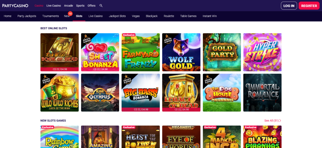 PartyCasino slots