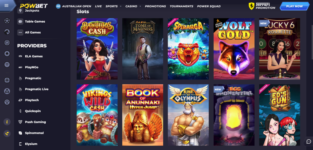 Powbet casino slots