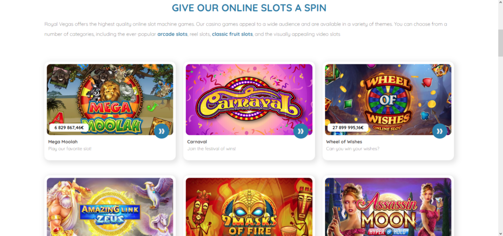 Royal Vegas casino slots