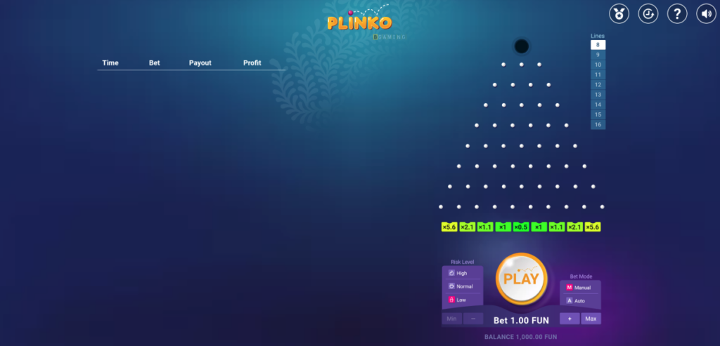 لعبة Plinko من BGaming