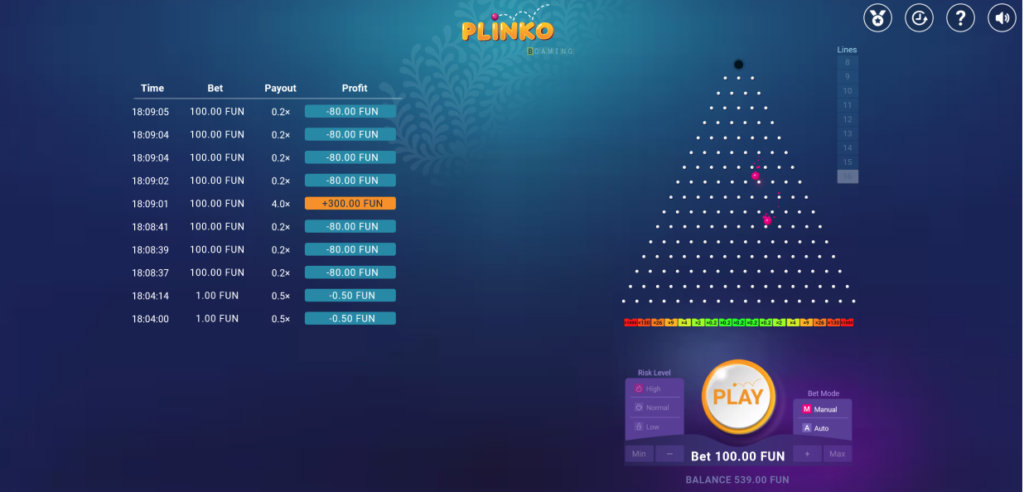 مكافآت وعروض لعبة Plinko في الإمارات العربية المتحدة